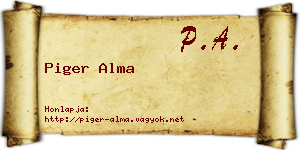 Piger Alma névjegykártya
